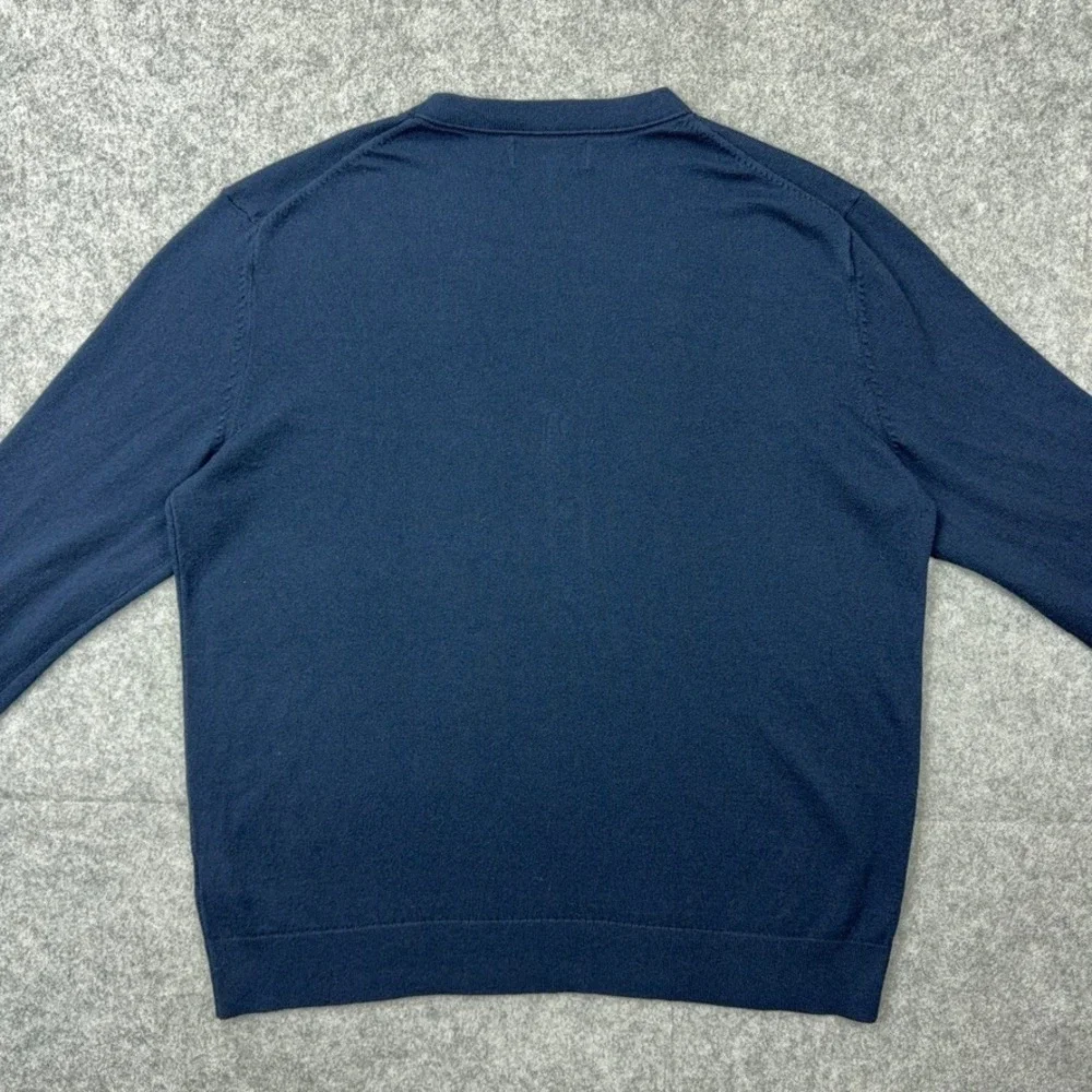 Banana‎ Republic Sweater Mens XL Blue Premium Luxe Yarn Silk Cashmere Crewneck